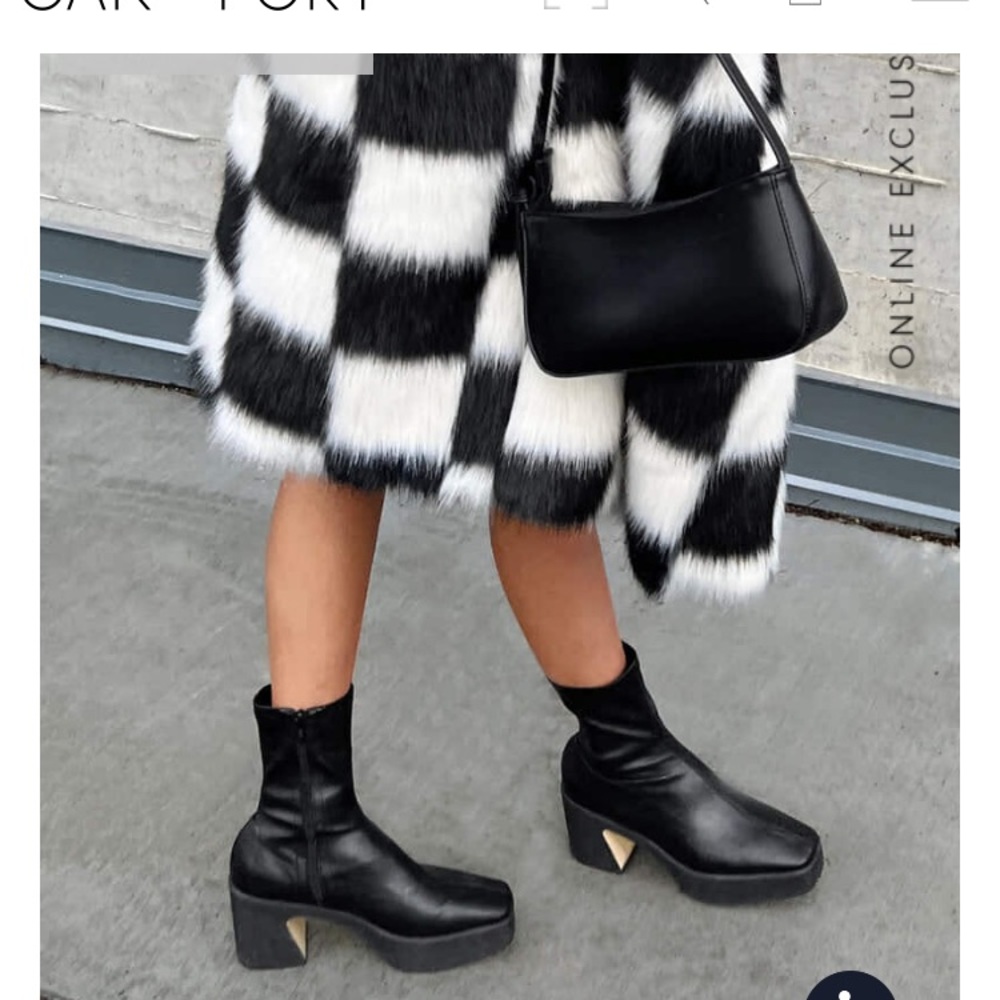 Oak & Fort black platform sock boot